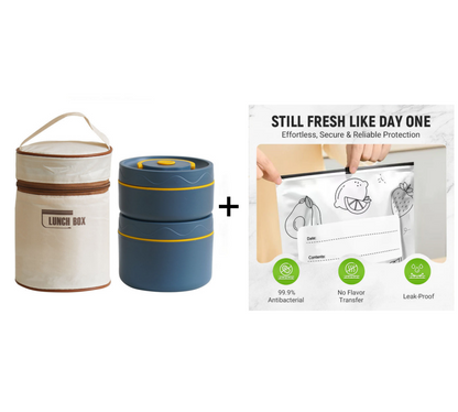 Microwaveable Stainless Steel Insulated Lunch Box Set