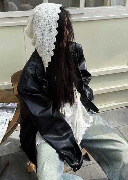 White Hooded Jacquard Lace Pullover Sweatshirt