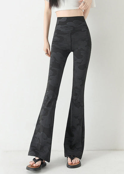Charcoal Grey Camouflage Print Butt Scrunch Flare Yoga Pants