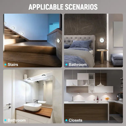 Compact Household Night Light with Motion Sensor – No-Wire Smart Lighting For Cabinets, Closets & More