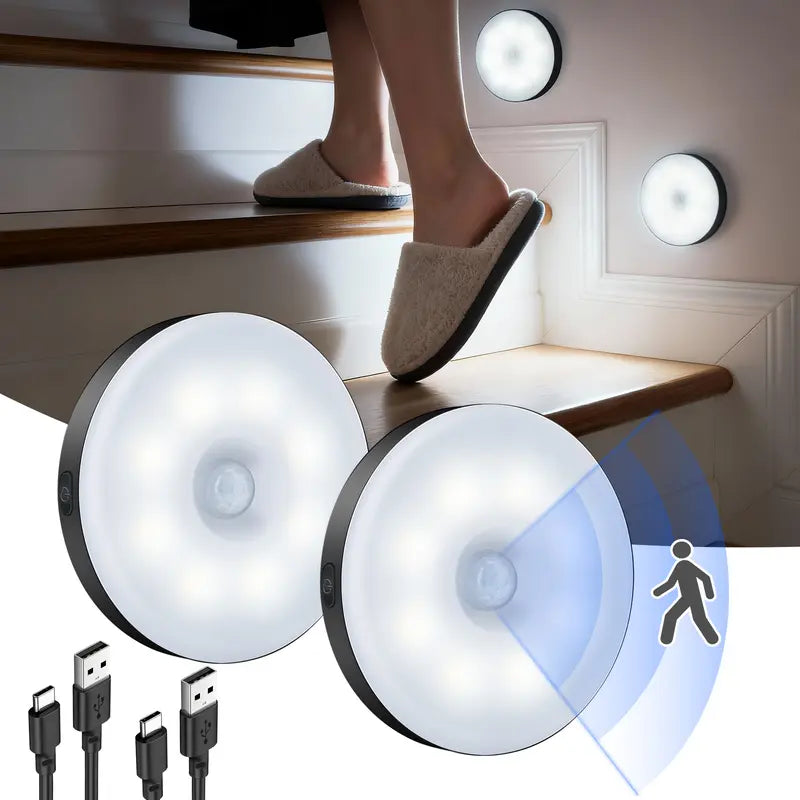 Compact Household Night Light with Motion Sensor – No-Wire Smart Lighting For Cabinets, Closets & More