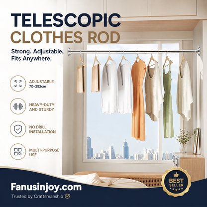 Create storage space anywhere anytime！Adjustable No-Drill Tension Rod