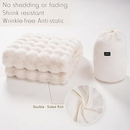 Thickened rabbit plush&milk velvet cover blanket