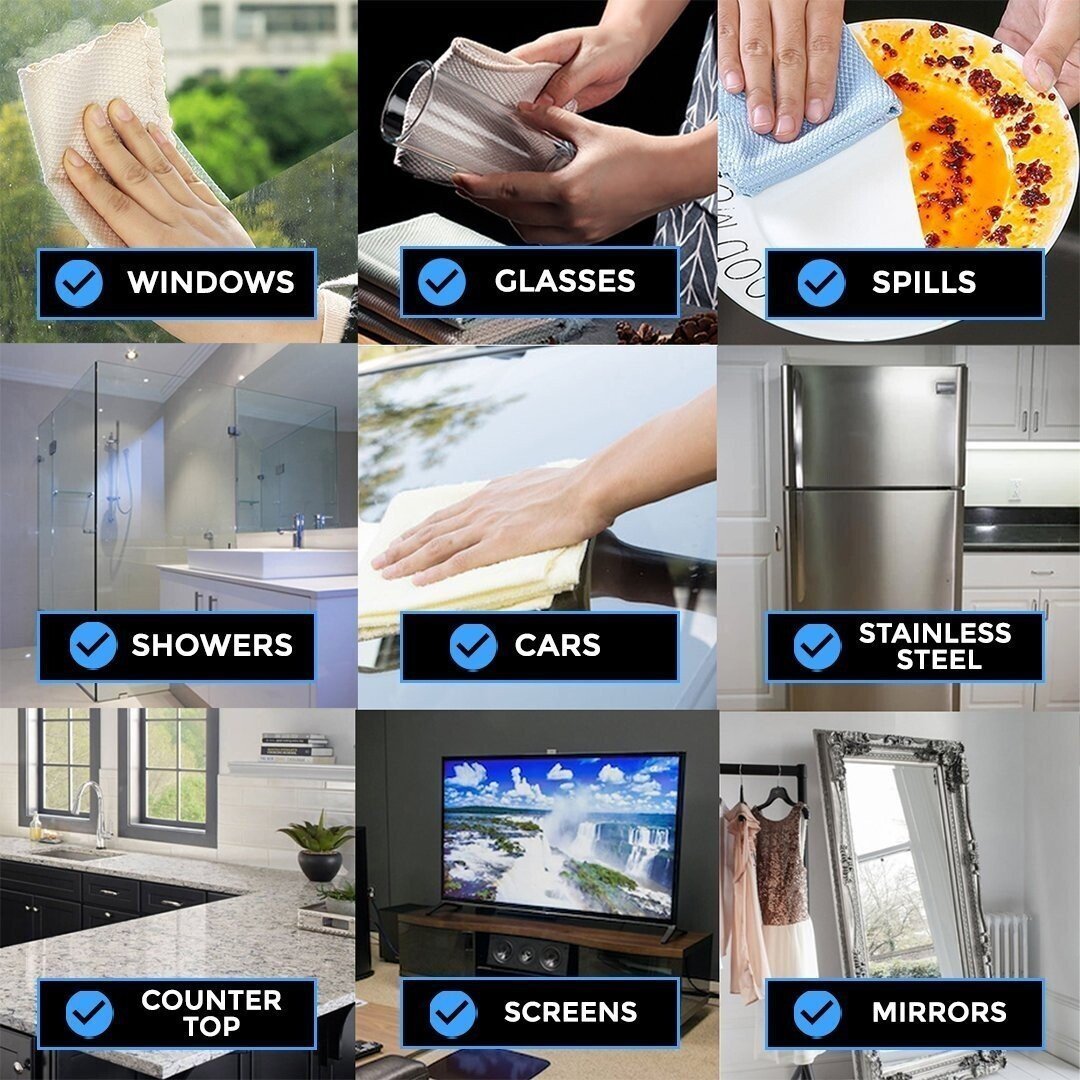 Streak-Free Miracle Cleaning Cloths - Reusable
