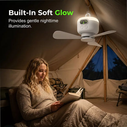 Rechargeable Ceiling Fan with LED Light
