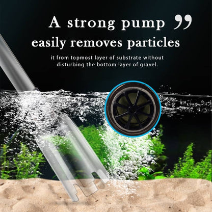Electric Aquarium Gravel Cleaner—battery-operated, adjustable length, and easy to use—suitable for all aquariums